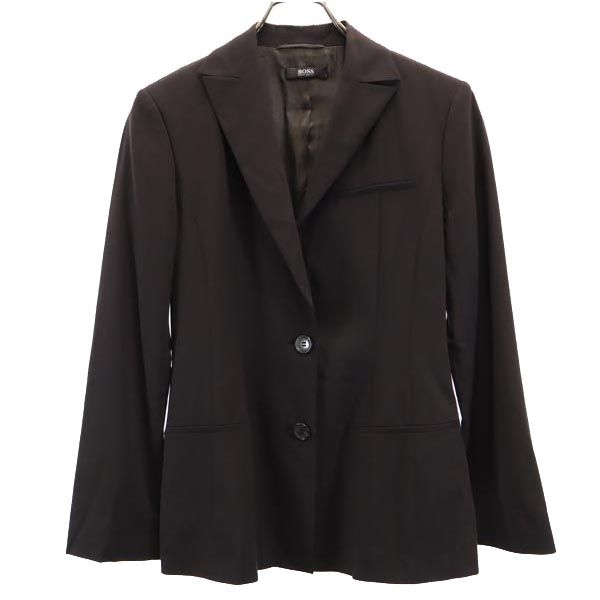 BOSS HUGO BOSS ボスヒューゴボス ウールブレンド テーラードジャケット I 36 ブラウン レディース