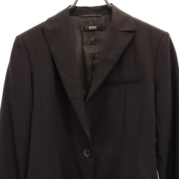 BOSS HUGO BOSS ボスヒューゴボス ウールブレンド テーラードジャケット I 36 ブラウン レディース