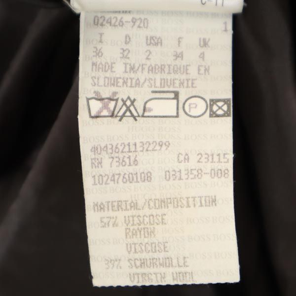 BOSS HUGO BOSS ボスヒューゴボス ウールブレンド テーラードジャケット I 36 ブラウン レディース