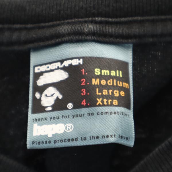 A BATHING APE アベイシングエイプ プリント 長袖 Tシャツ S ブラック系 ロンT 星 メンズ