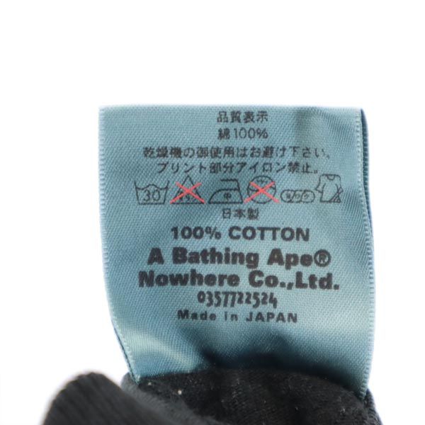 A BATHING APE アベイシングエイプ プリント 長袖 Tシャツ S ブラック系 ロンT 星 メンズ