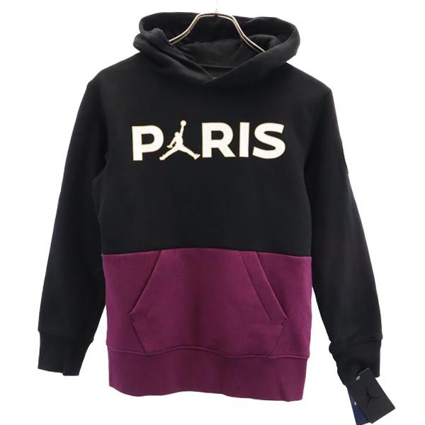 未使用 AIR JORDAN エアジョーダン 長袖 スウェットパーカー M ブラック 他 ジャンプマンロゴ 裏起毛 プルオーバー キッズ