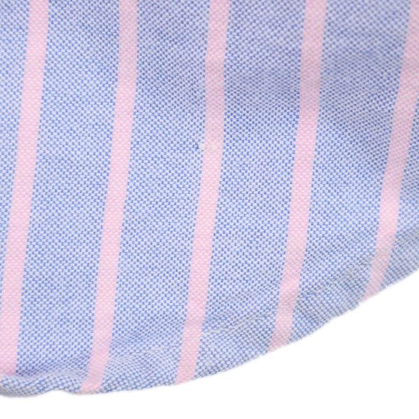 RALPH LAUREN ラルフローレン ストライプ柄 長袖 オックスフォード ボタンダウンシャツ 12 ブルー×ピンク キッズ