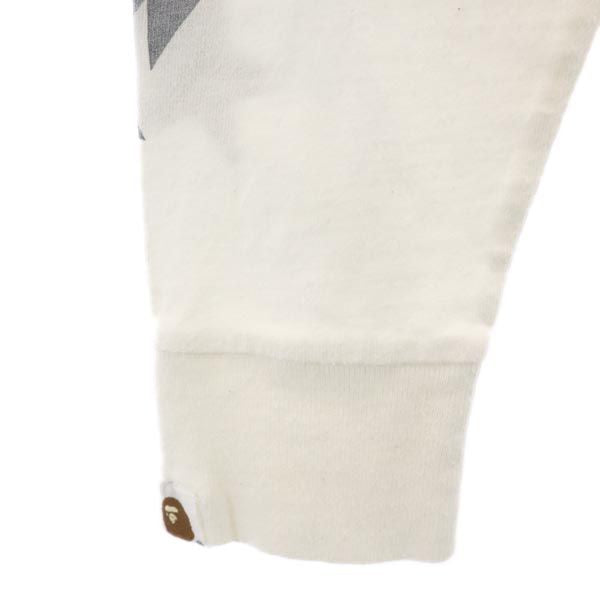 A BATHING APE アベイシングエイプ 日本製 長袖 Tシャツ S ホワイト系 ロンT メンズ