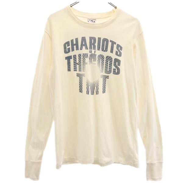 TMT ティーエムティー プリント 長袖 Tシャツ L ベージュ系 ロンT メンズ
