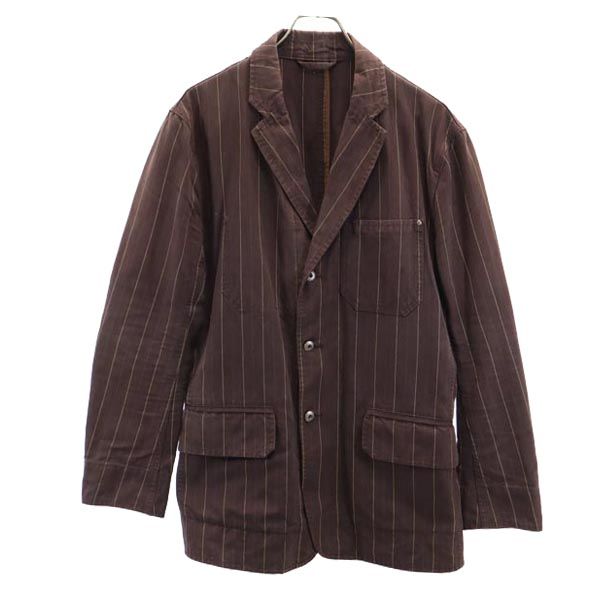Paul Smith JEANS ポールスミスジーンズ ストライプ柄 テーラードジャケット L ブラウン メンズ