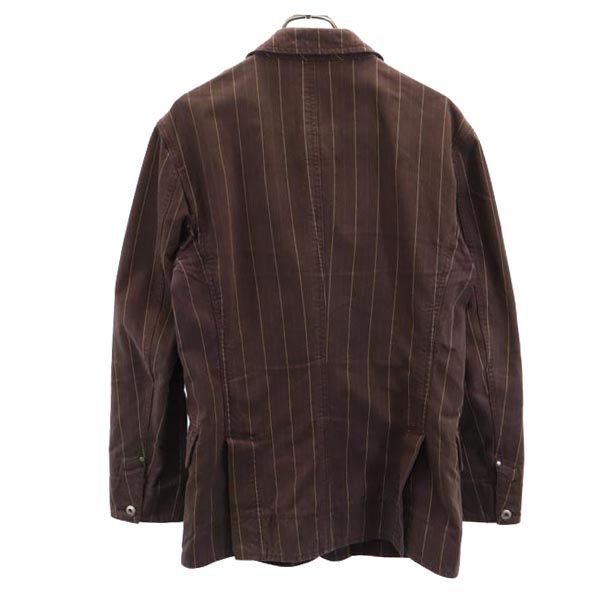 Paul Smith JEANS ポールスミスジーンズ ストライプ柄 テーラードジャケット L ブラウン メンズ