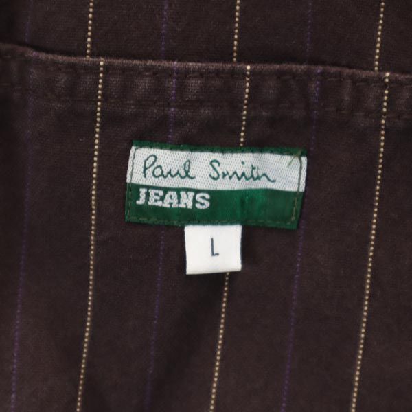 Paul Smith JEANS ポールスミスジーンズ ストライプ柄 テーラードジャケット L ブラウン メンズ