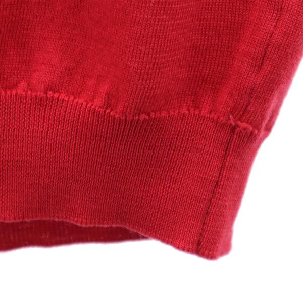 JOHN SMEDLEY ジョンスメドレー イングランド製 ウール Vネック ニットベスト M レッド メンズ