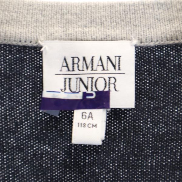 ARMANI JUNIOR アルマーニ ジュニア カシミヤブレンド 長袖 ニット カーディガン 6A グレー キッズ