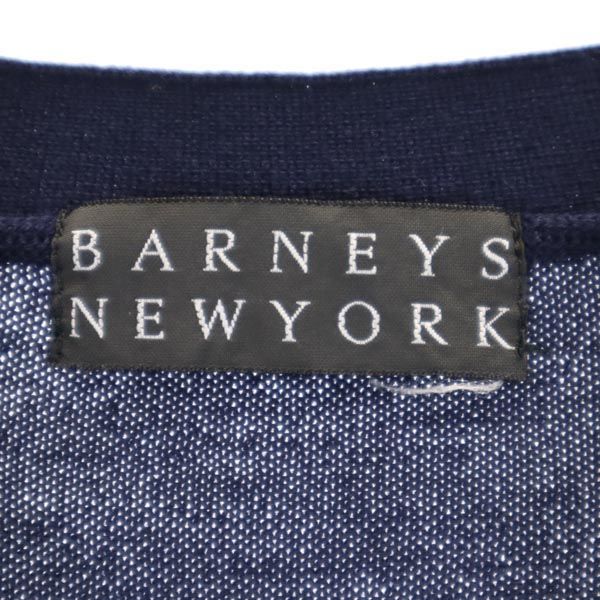 BARNEYS NEWYORK バーニーズニューヨーク ウール 長袖 ニット カーディガン S ネイビー Vネック メンズ