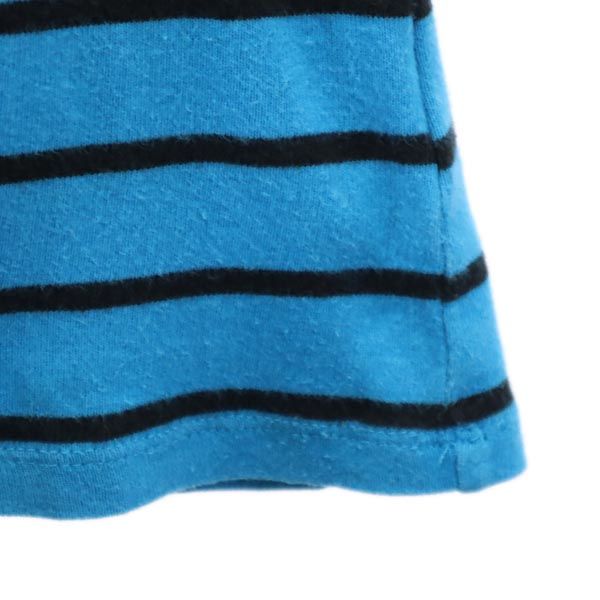 LAUREN RALPH LAUREN ローレンラルフローレン ボーダー 7分袖 ヘンリーネック Tシャツ M ブルー系 ロンT レディース