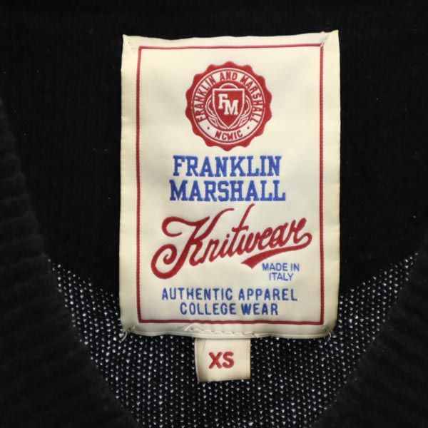 FRANKLIN&MARSHALL フランクリンマーシャル イタリア製 長袖 Vネック ニット XS ブラック系 セーター メンズ