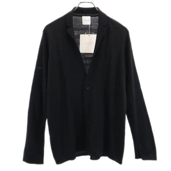 未使用 MACKINTOSH PHILOSOPHY マッキントッシュ フィロソフィー 三陽商会 アルパカブレンド 長袖 ニット カーディガン 40 ブラック メンズ