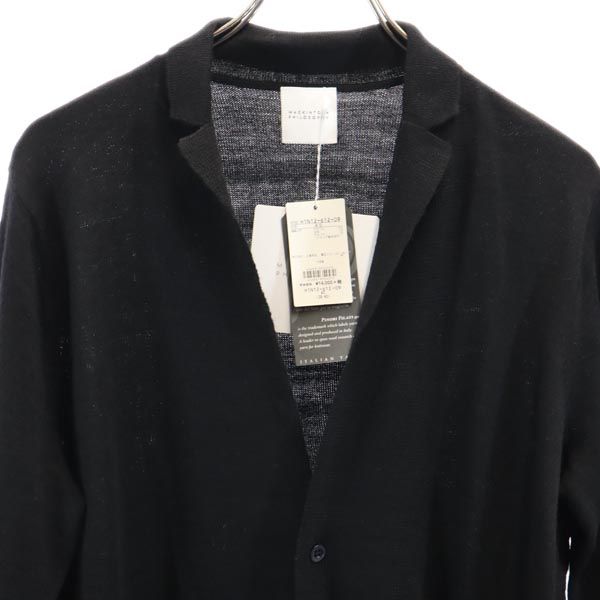 未使用 MACKINTOSH PHILOSOPHY マッキントッシュ フィロソフィー 三陽商会 アルパカブレンド 長袖 ニット カーディガン 40 ブラック メンズ