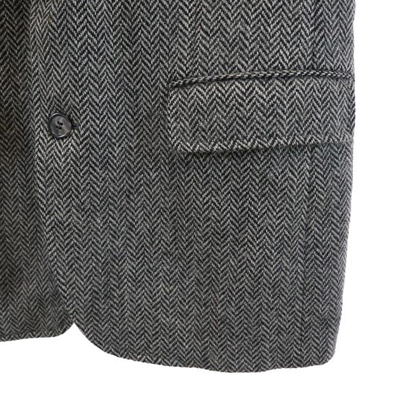 Aquascutum アクアスキュータム 日本製 ヘリンボーン柄 テーラードジャケット 96A6 グレー系 メンズ