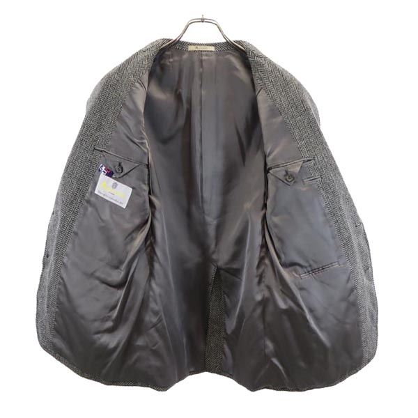 Aquascutum アクアスキュータム 日本製 ヘリンボーン柄 テーラードジャケット 96A6 グレー系 メンズ