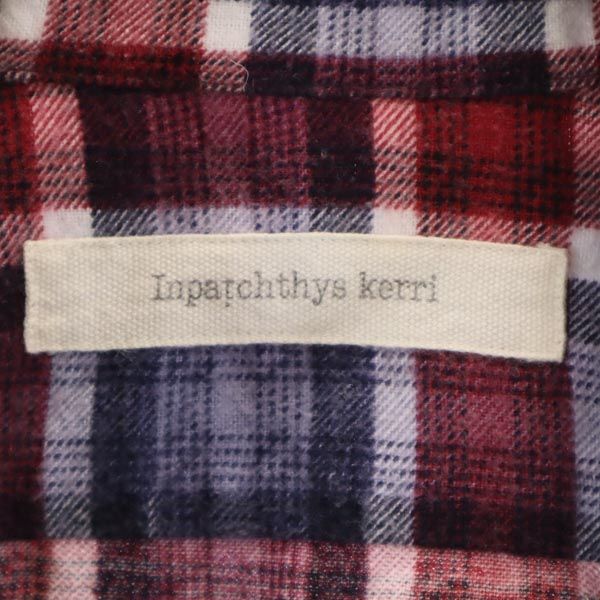 Inpaichthys kerri インパクティスケリー 日本製 チェック柄 長袖 シャツ S 赤×紫×紺 メンズ