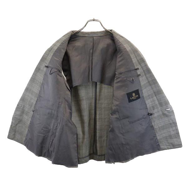 LANVIN ランバン ダブル スーツ 上下 セットアップ ST46-54 グレー系 メンズ