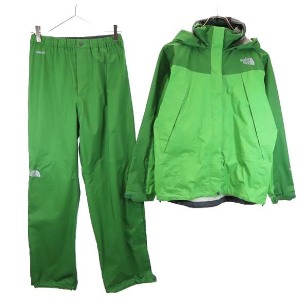 THE NORTH FACE ノースフェイス NPW11213 アウトドア レインジャケット 上下 セットアップ M グリーン ゴアテック レディース