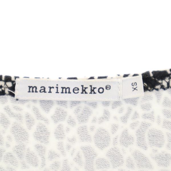 marimekko マリメッコ 総柄 7分袖 チュニック XS ブラック系 ワンピース カットソー レディース