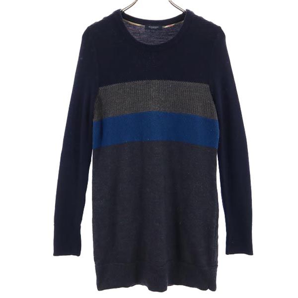 BURBERRY バーバリー 日本製 三陽商会 ウール 長袖 ニット ワンピース 1 グレー系 セーター レディース