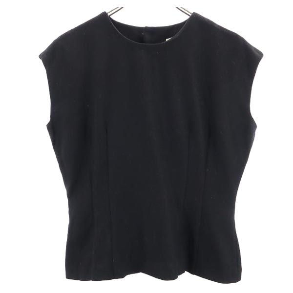 MAX MARA マックスマーラ ウール シルクブレンド ノースリーブ カットソー 9 ブラック系 バックボタン レディース
