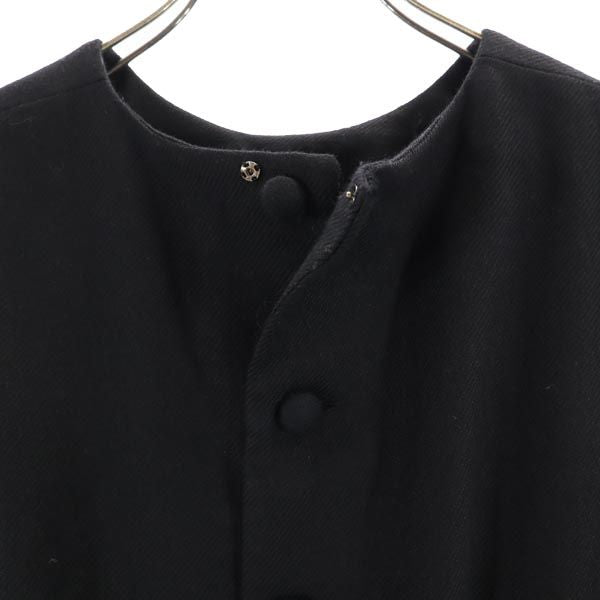 MAX MARA マックスマーラ ウール シルクブレンド ノースリーブ カットソー 9 ブラック系 バックボタン レディース