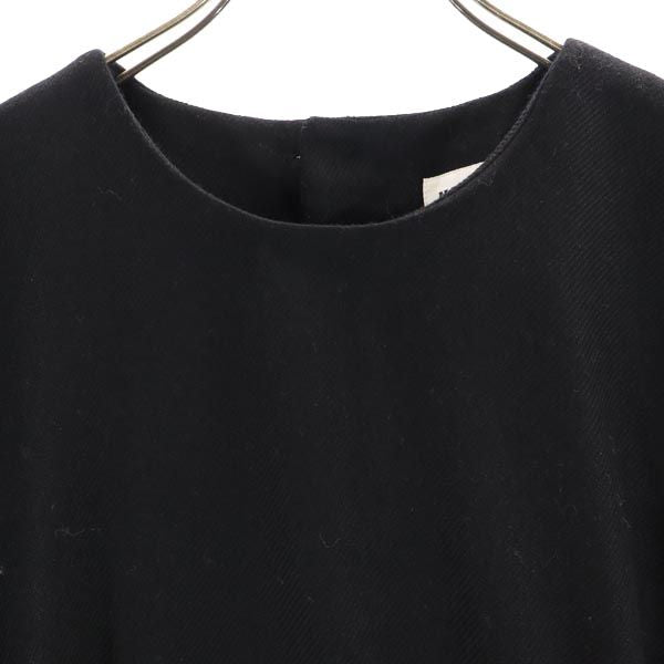 MAX MARA マックスマーラ ウール シルクブレンド ノースリーブ カットソー 9 ブラック系 バックボタン レディース