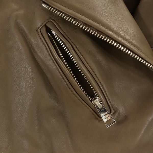 PUBLIC TOKYO パブリックトウキョウ 日本製 シープスキン ライダースジャケット 1 ブラウン 羊革 レディース