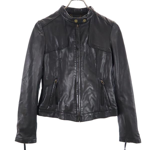 BLACK BY MOUSSY ブラックバイマウジー シープスキン レザージャケット 1 黒 羊革 羊皮 レディース