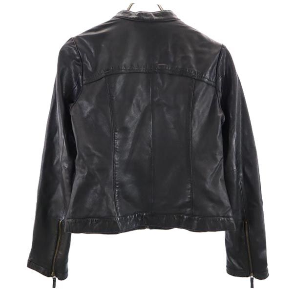 BLACK BY MOUSSY ブラックバイマウジー シープスキン レザージャケット 1 黒 羊革 羊皮 レディース