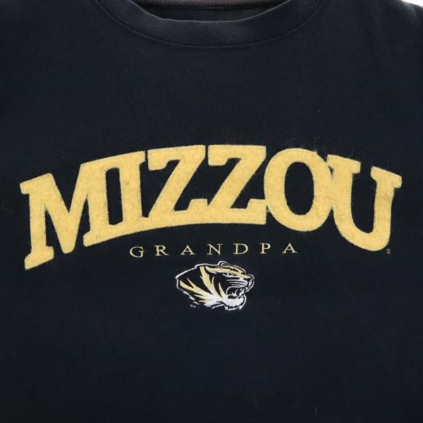 JANSPORTS ジャンスポーツ 長袖 スウェット トレーナー M ブラック 刺繍 ワッペン 裏起毛 メンズ