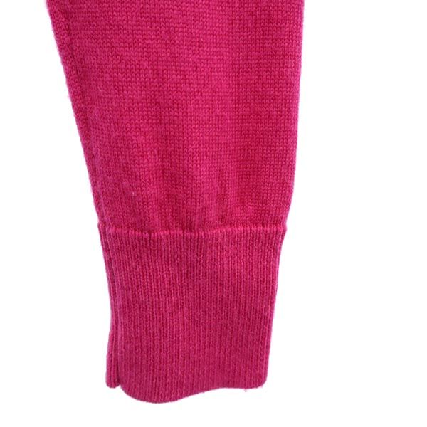 RALPH LAUREN SPORT ラルフローレン スポーツ ウール 長袖 Vネック ニット XS ピンク セーター ロゴ刺繍 レディース