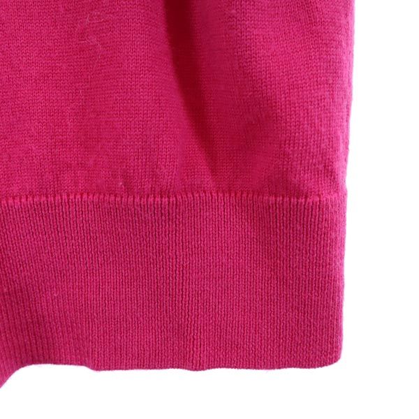 RALPH LAUREN SPORT ラルフローレン スポーツ ウール 長袖 Vネック ニット XS ピンク セーター ロゴ刺繍 レディース