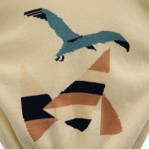 Aquascutum アクアスキュータム 長袖 コットン ニット L ベージュ系 メンズ