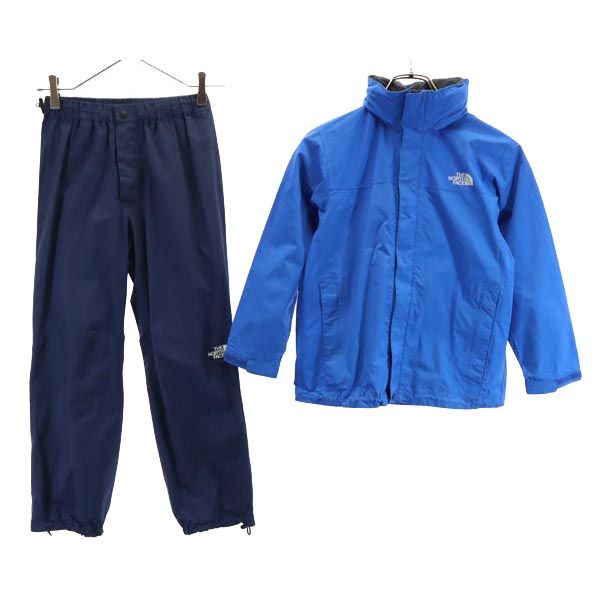 THE NORTH FACE ノースフェイス NPJ11600 アウトドア ナイロンジャケット 上下 セットアップ 130/140 ブルー系 収納ポーチ付き キッズ