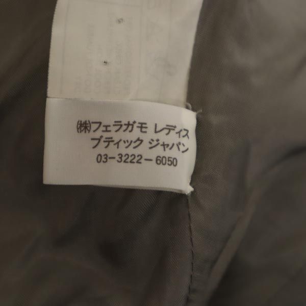 Salvatore Ferragamo サルヴァトーレフェラガモ イタリア製 ウールブレンド スカートスーツ 上下 セットアップ I38 グレー系 レディース