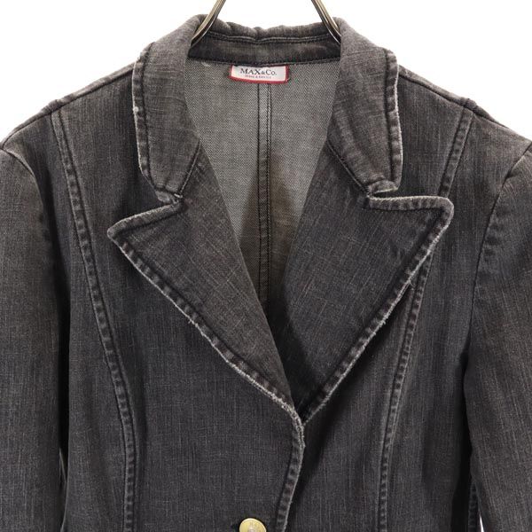 MAX&CO マックスアンドコー デニムジャケット 42 グレー系 Gジャン レディース