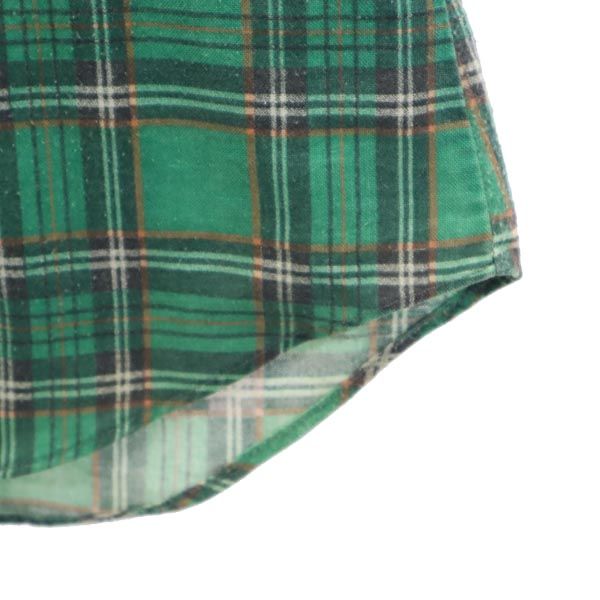 エライプレインズ 80s 90s オールド チェック柄 長袖 ウエスタンシャツ 15-34 グリーン系 ELY PLAINS メンズ