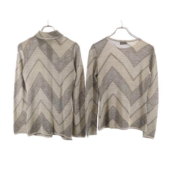 SPORT MISSONI スポーツミッソーニ イタリア製 ウールブレンド 長袖 アンサンブル 44 茶系 カーディガン レディース