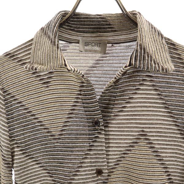 SPORT MISSONI スポーツミッソーニ イタリア製 ウールブレンド 長袖 アンサンブル 44 茶系 カーディガン レディース