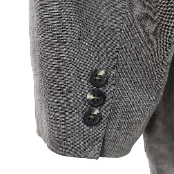 LANVIN ランバン 日本製 リネンブレンド テーラードジャケット B46 グレー メンズ