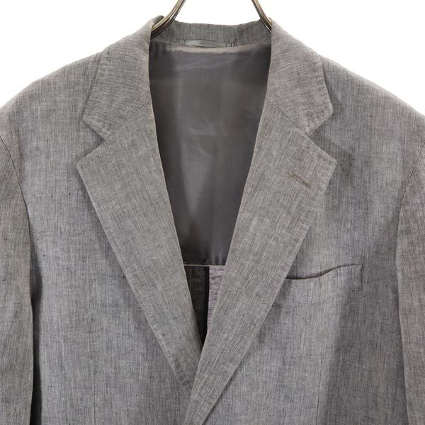 LANVIN ランバン 日本製 リネンブレンド テーラードジャケット B46 グレー メンズ