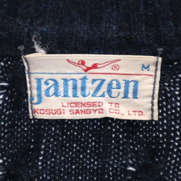 Jantzen ジャンセン 70s ヴィンテージ 長袖 ニット カーディガン M ネイビー系 レディース