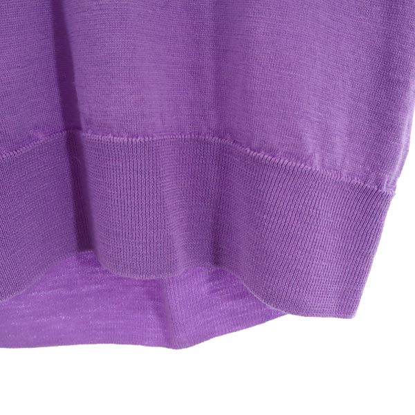 JOHN SMEDLEY ジョンスメドレー 英国製 ウール 長袖 ニット M パープル セーター レディース