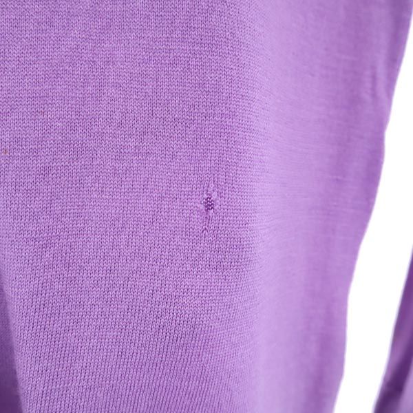 JOHN SMEDLEY ジョンスメドレー 英国製 ウール 長袖 ニット M パープル セーター レディース