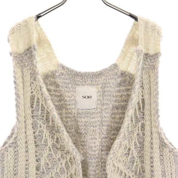 soe ソーイ 日本製 ウールブレンド ニットベスト M グレー系 レディース