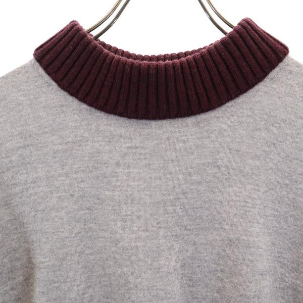 ACNE STUDIOS アクネストゥディオズ ウール 長袖 ニット S グレー×ボルドー セーター レディース
