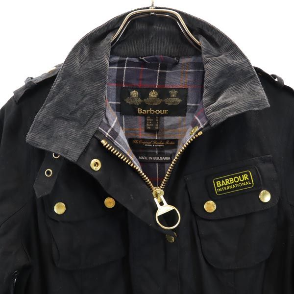 Barbour バブアー ワックス コットンジャケット 10 ブラック ウエストベルト レディース